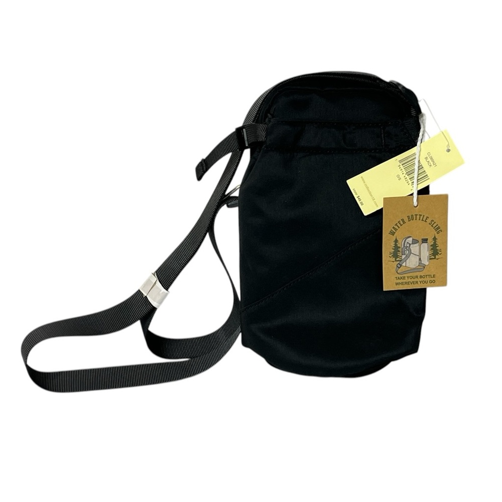Collection 18 Black Water Bottle Sling Holder Adjustable Strap‎ Wipe Clean